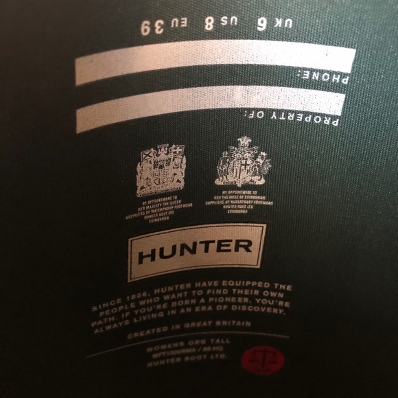 US 8 HUNTER Tall Matte Rain Boots Wellies Green - Picture 7 of 7